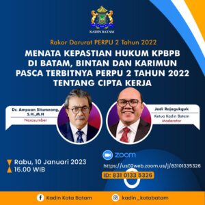 Dewan Pakar Kadin Batam Usulkan PP 41/2021 Segera Diganti