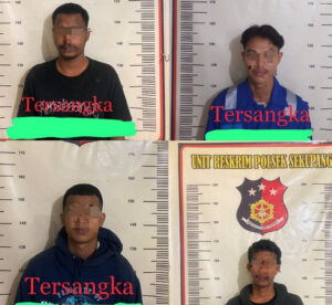 Polsek Sekupang Ciduk Empat Pemuda Pengrusak Bengkel
