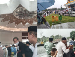 Diguyur Hujan, Ribuan Jamaah Tumpah Ruah Salat Idul Fitri di Masjid Tanjak