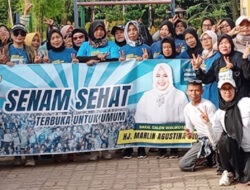 Ratusan Ibu-Ibu Sekupang Senam Bareng Marlin, Sekaligus Titip Harapan