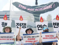 Kelompok Sipil Korea Selatan Unjuk Rasa Tolak Latihan Militer Gabungan dengan AS