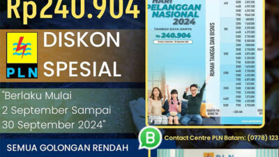 Spesial Hari Pelanggan Nasional, PLN Beri Diskon Tambah Daya Hanya Rp240.904