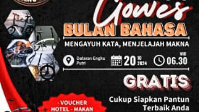 Gowes Bulan Bahasa, 700 Pendaftar Pertama Dapat Jersey Gratis dengan Tebus Pantun