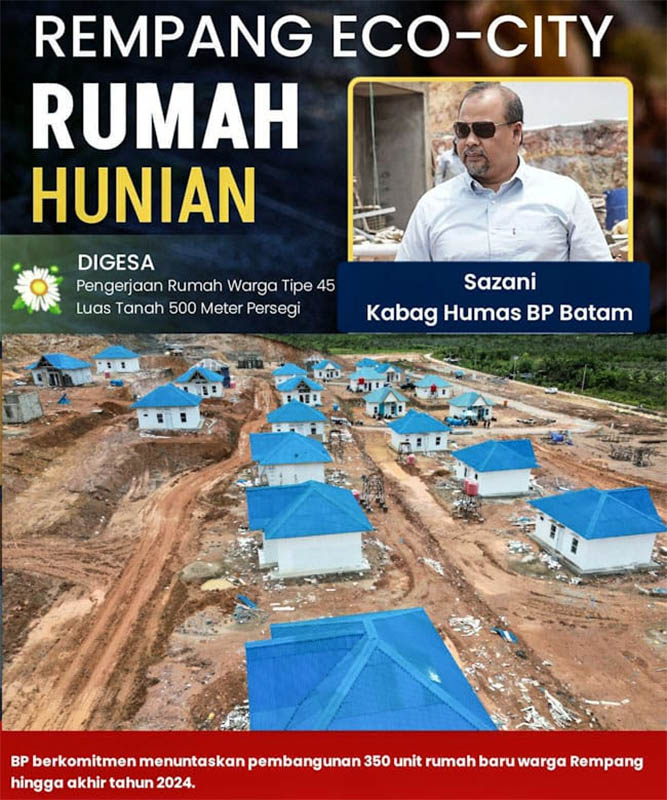 Gesa Kontraktor, BP Targetkan Rumah Baru Warga Rempang Selesai Akhir Tahun