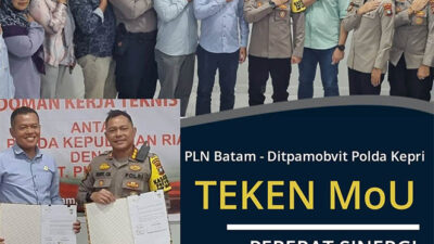Jaga Keamanan Infrastuktur Kelistrikan, PLN Batam dan Ditpamobvit Polda Kepri Teken Pedoman Kerja Teknis