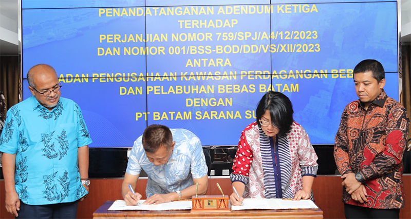Adendum Ketiga, BP Batam - PT Batam Sarana Surya Perkuat PKS PLTS Terapung