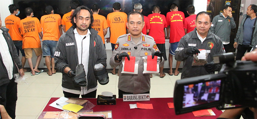 Polresta Barelang Ungkap 9 Kasus Narkotika, Barang Bukti 835,02 Gram Narkotika dan 73,77 Gram Ganja