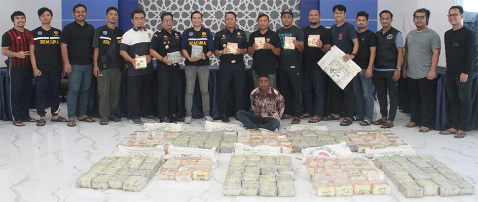 Bea Cukai Lhokseumawe Bersama Tim Gabungan Amankan 10 Karung Narkotika Jenis Methamphetamine