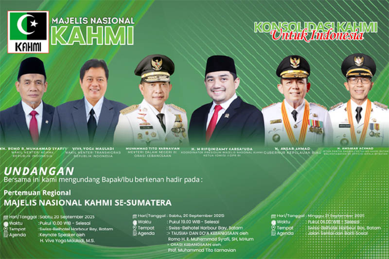 KAHMI Gelar Pertemuan Regional se-Sumatera di Batam, Ini Jadwal Acaranya
