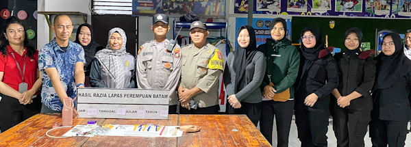 Sinergi Tegakkan Keamanan, Lapas Perempuan Batam dan Polsek Batam Kota Gelar Razia Gabungan