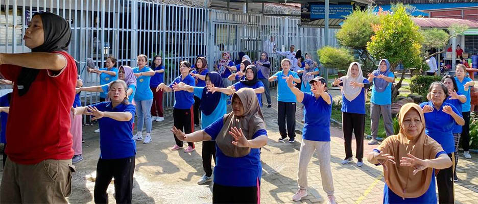 Warga Binaan Lansia di Lapas Perempuan Batam Tetap Bugar dan Bahagia, Lewat Senam Rutin Setiap Rabu
