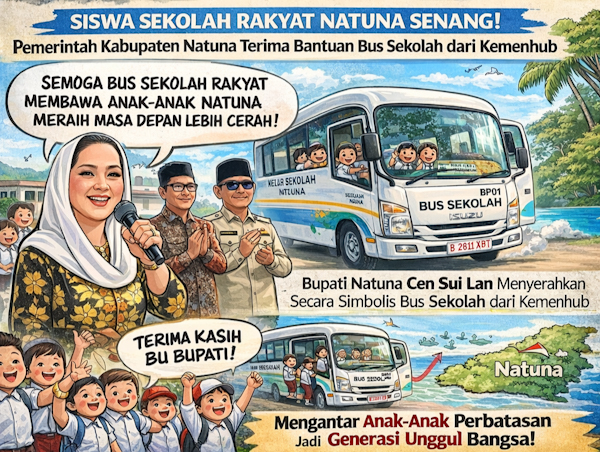 Mencerdaskan Generasi Bangsa dari Perbatasan, Bupati Cen Sui Lan Wujudkan Bus Sekolah Rakyat