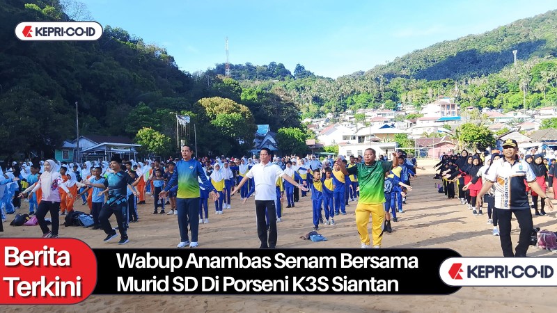 Wabup Anambas Senam Bersama Murid SD di Porseni K3S Siantan