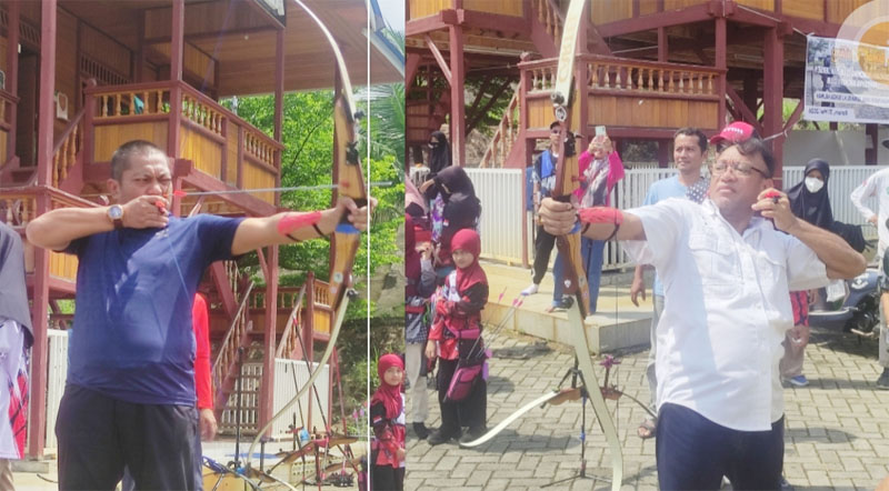 Rinaldi dan Syamsul Tunjukan Aksi Memanah di Launching Furusiyya Archery Club