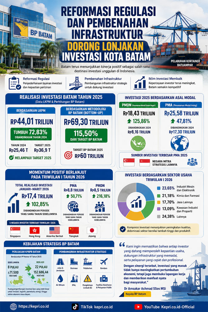 Reformasi Regulasi dan Pembenahan Infrastruktur Dorong Lonjakan Investasi Kota Batam