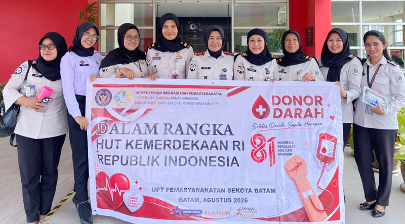 Semarak HUT ke-81 RI, Lapas Perempuan Batam Berbagi Setetes Darah untuk Sesama