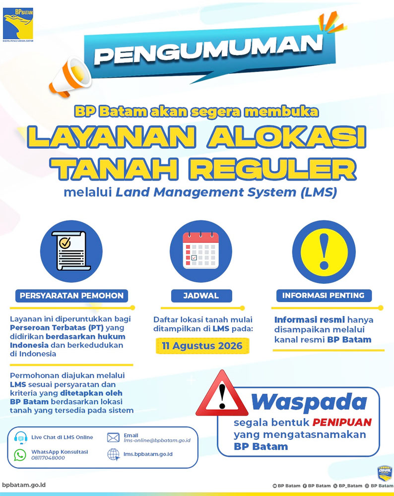 BP Batam Perkuat Transparansi Layanan Pertanahan, Alokasi Tanah Reguler Segera Hadir Melalui LMS