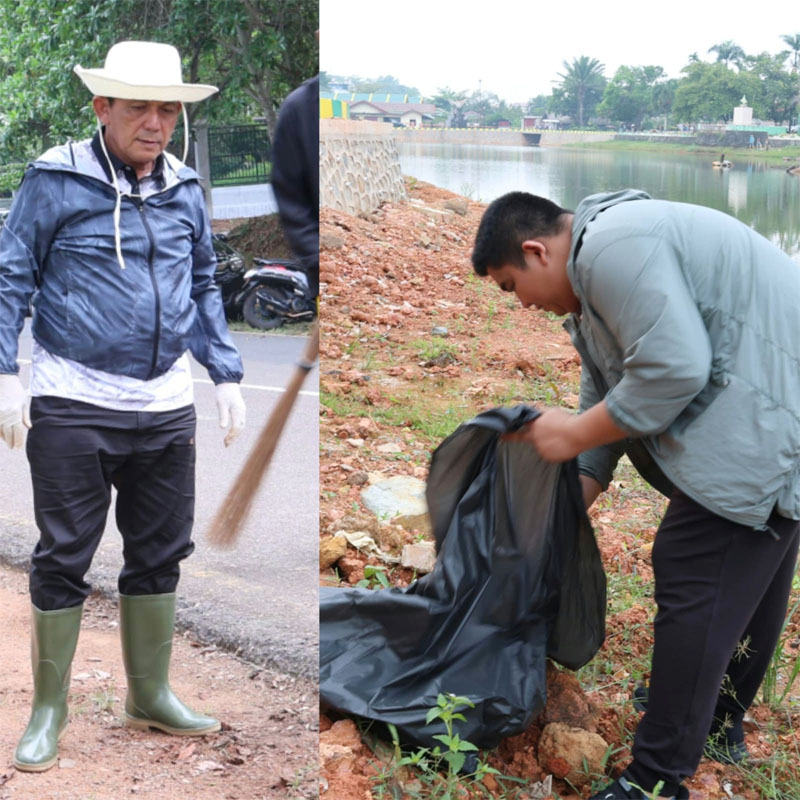 Gubernur Kepri dan Bupati Bintan Gotong Royong di Taman Kolam Kijang