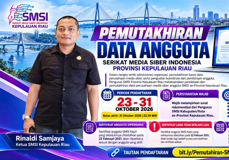 SMSI Kepri Perbarui Sertifikat Anggota, Dilengkapi QR Code dan Verifikasi Digital